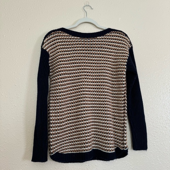 Talbots Tan Navy Blue Wool Pullover Sweater - Picture 6 of 6